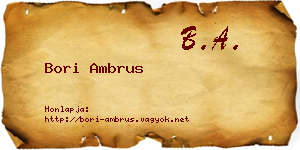 Bori Ambrus névjegykártya
